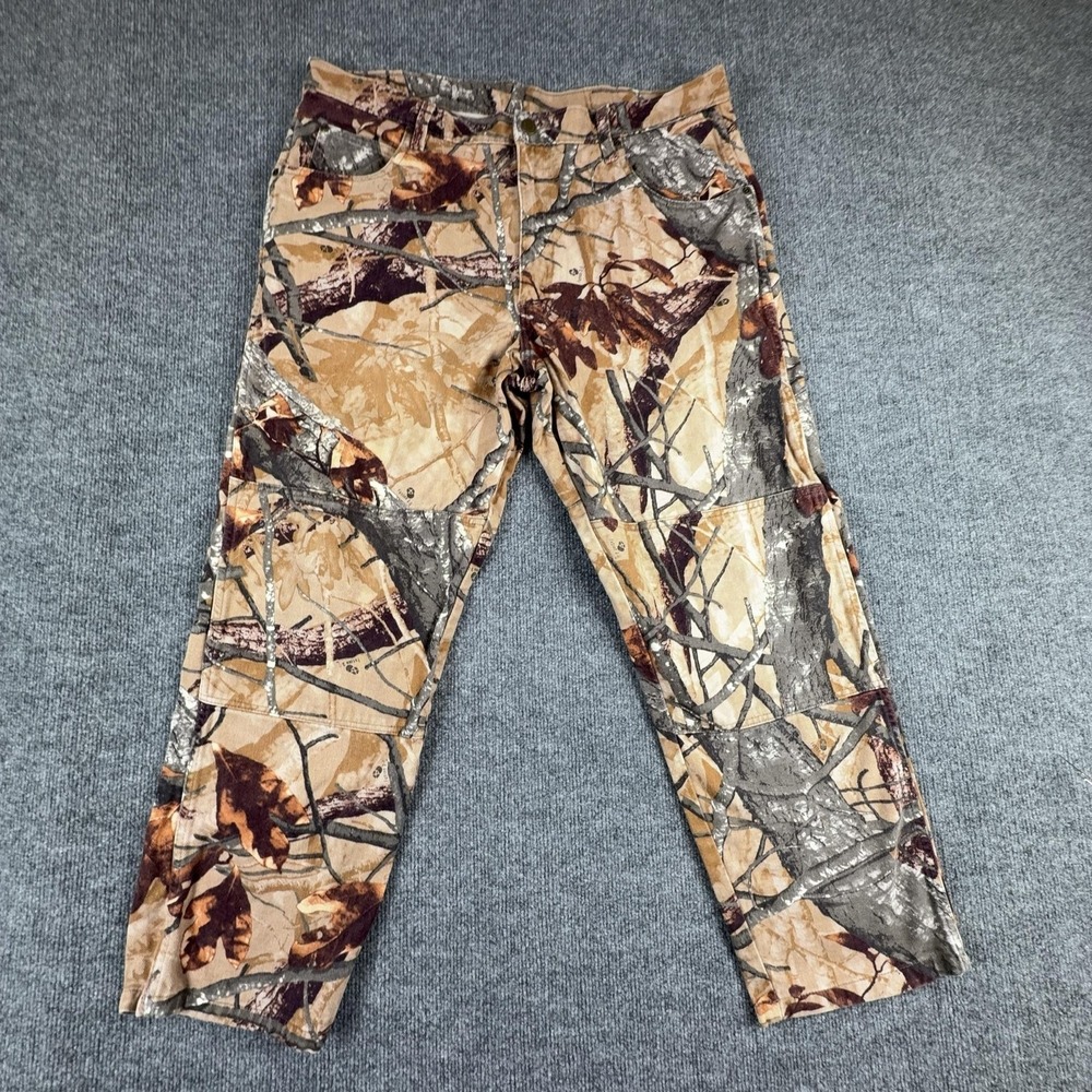 VTG Wrangler Jeans Mens 38x28 Brown Camouflage‎ Regular Fit Straight Denim Pants